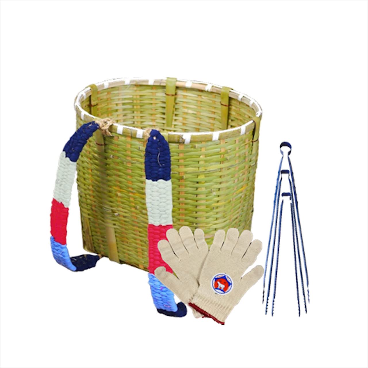 Amazon | 竹製丸型広口ワイド大A162背負いかご433841SR-01 | 収穫袋・かご