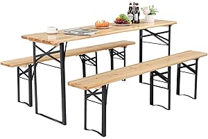 VINGLI 3-Piece Folding Picnic Table and Chair Set
