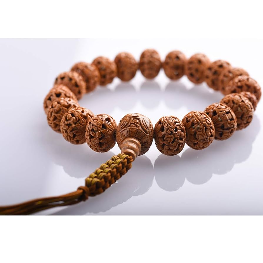 旧蔵 珍品 高古玉 十八羅漢彫刻 数珠　花梨木 螺鈿 時代物　アンティーク収蔵品 旧蔵 珍品 高古玉 十八羅漢彫刻 数珠 花梨木 螺鈿 時代物