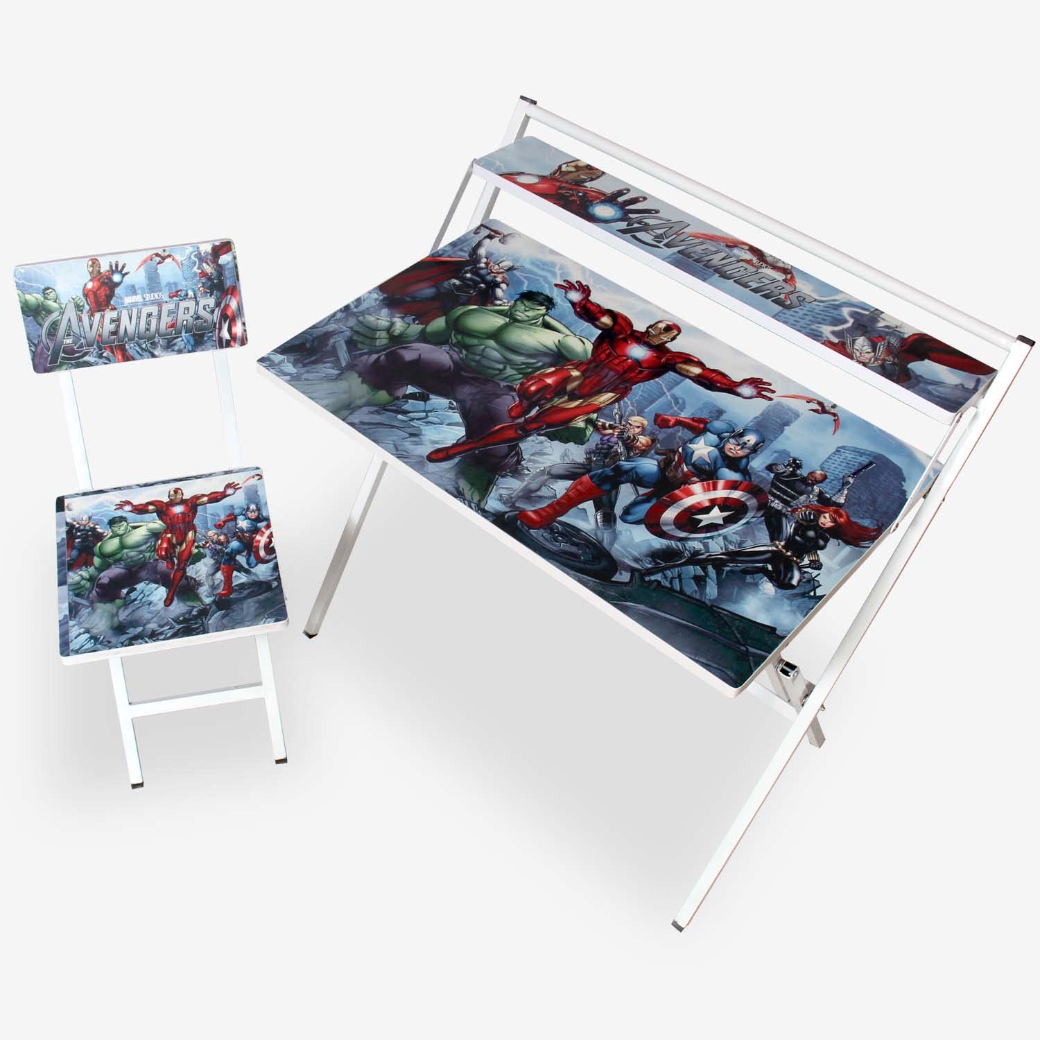 Wishing Clouds Printed Study Table With Chair Set for Kids 3-10 Years (Design - Avengers) Engineered Wood, 76.2 x 45.7 x 76.2 Cm-image-6