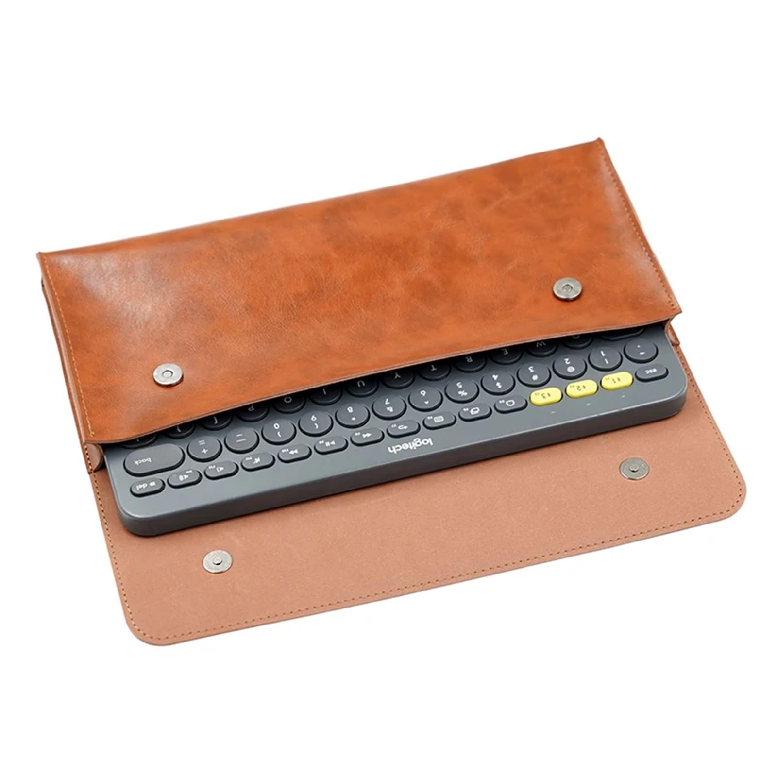 Duro Viajar Caja Estuche Funda para Teclado Funda de Cuero sintético for Teclado inalámbrico(Balck,365X130X42mm)