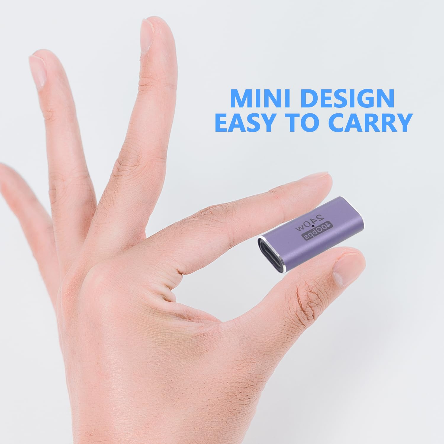 RIIEYOCA Adattatore USB C Femmina A USB C Femmina 4.0 – 2 Pezzi, 240W, 40Gbps, 8K, Con LED, Alluminio - 4