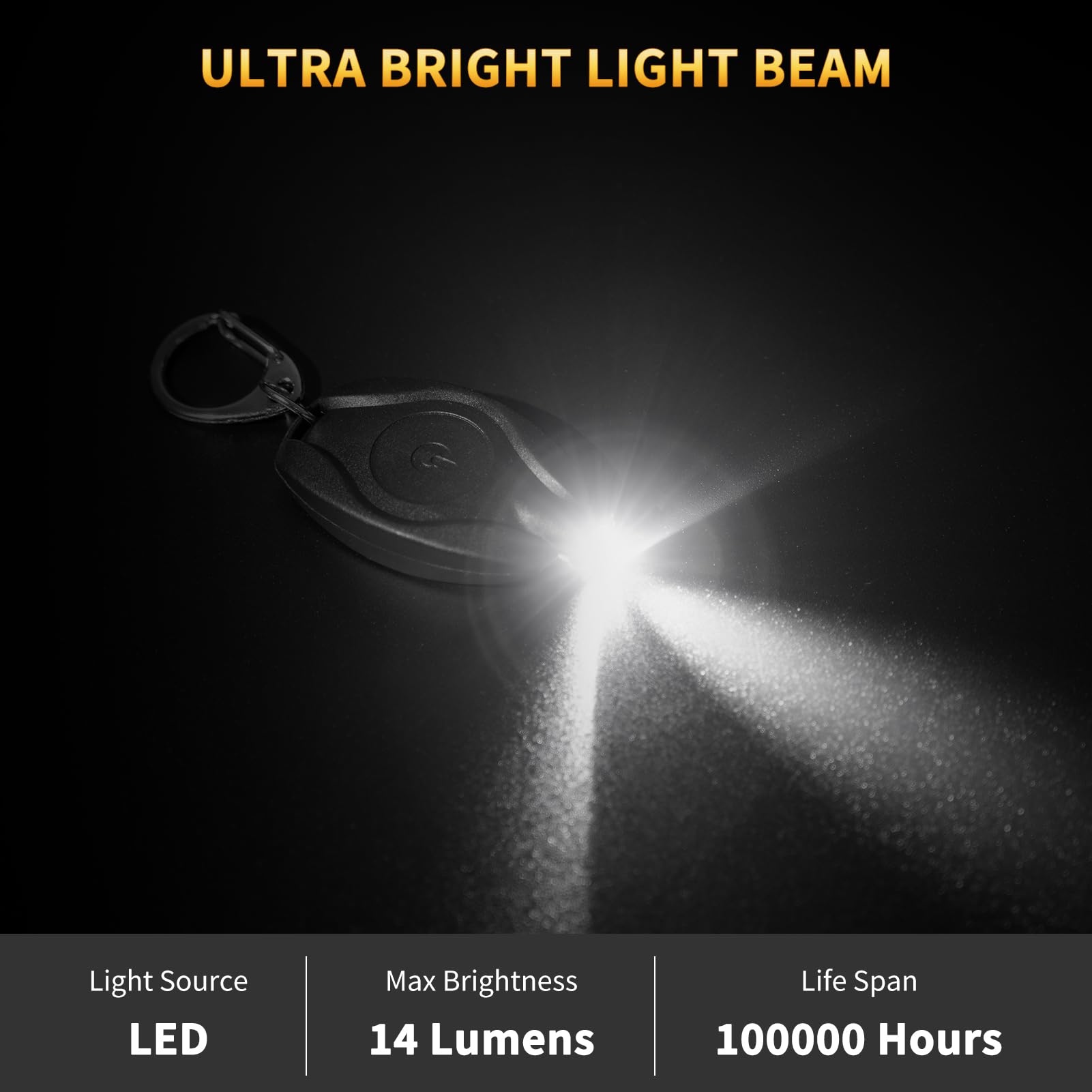 RISEMART 5 Pack Keychain Flashlight, 14 Lumens Bright LED Keychain Light 2 Modes, Portable Mini Key Ring Light for Ourdoor Camping Emergency Hiking