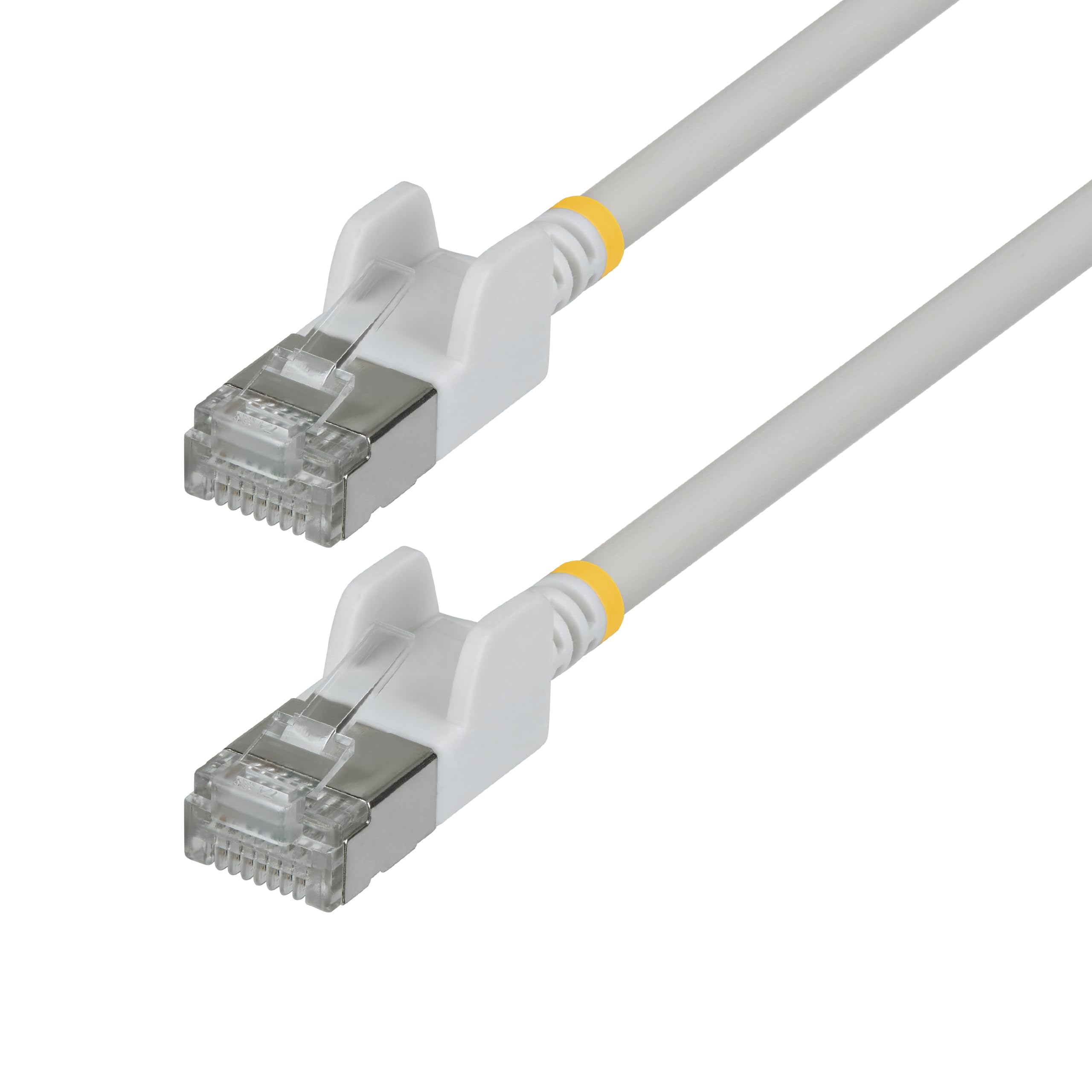 StarTech Cavo Ethernet Cat6A Ultra Slim Bianco 30cm, Snagless, FTP, Rame Puro, Patch di Rete RJ45 Ultra Sottile 34 AWG, Testati Singolarmente, Confezione da 10