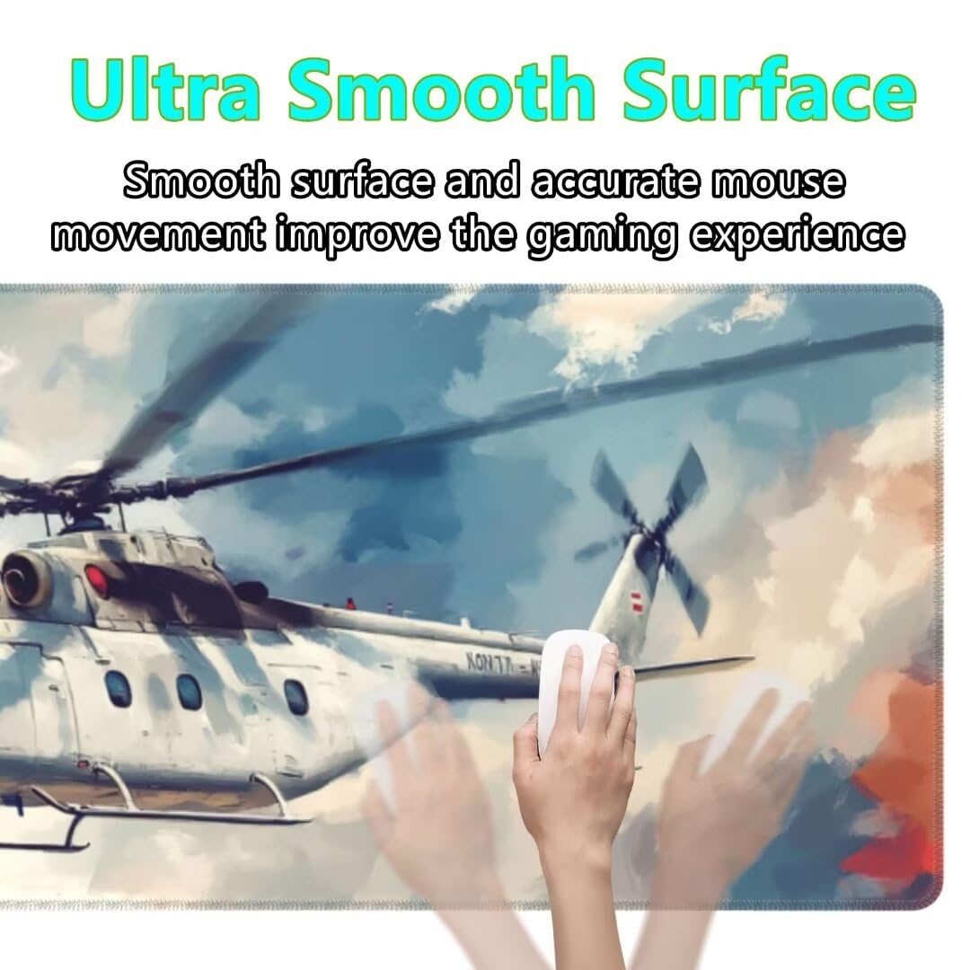 Tappetino Mouse Aereo Gaming Mouse Pad Cielo Tappetino Mouse XXL 1200×600×3MM Migliora Precisione e Velocità Mouse Gaming Tappetino Scrivania con Base in Gomma e Bordi Cuciti per Ufficio e Gaming