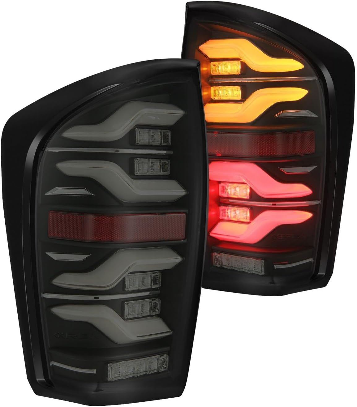 AlphaRex 16-21 Toyota TacomaLUXX LED Taillights Blk w/Activ Light/Seq Signal