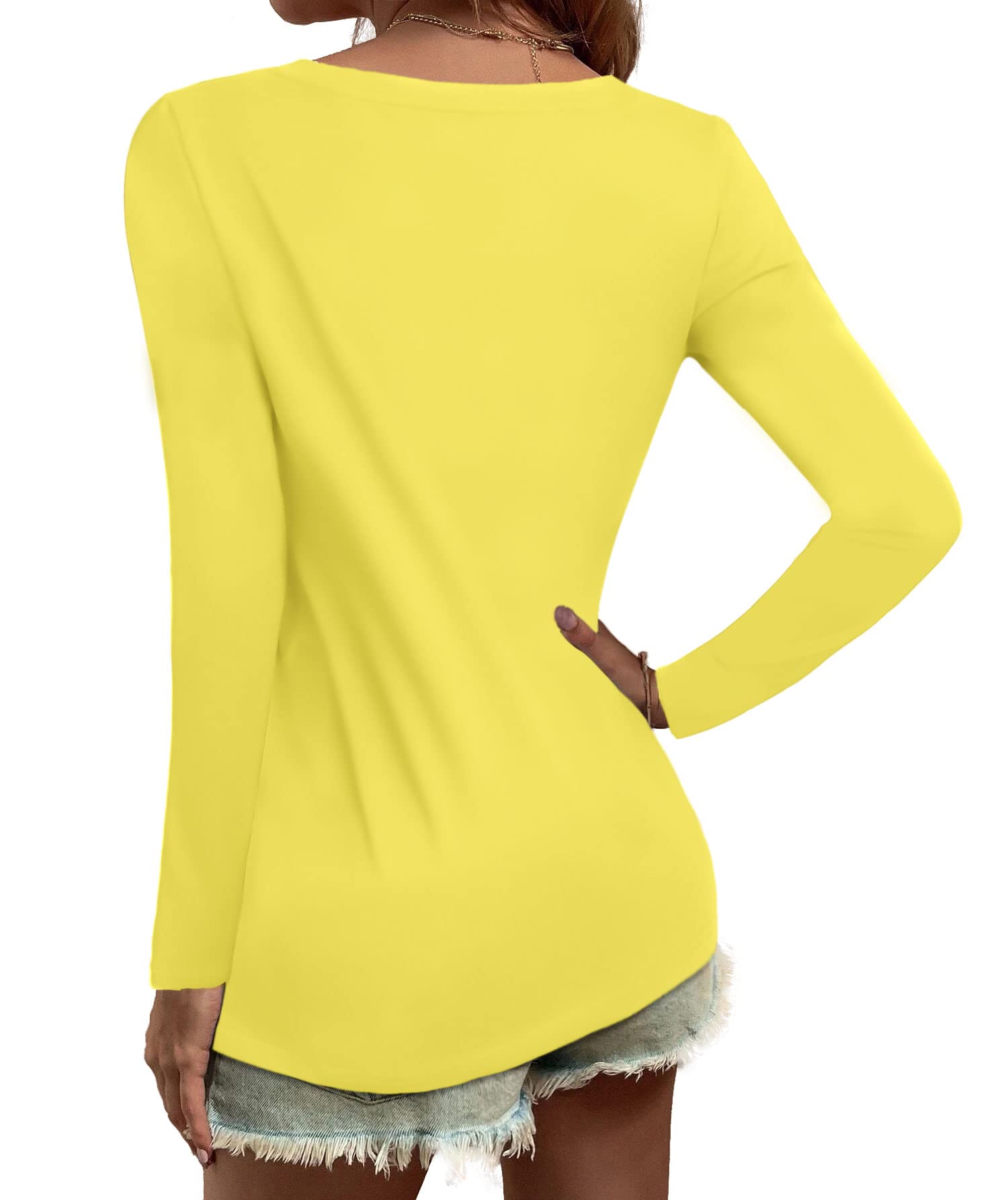 Elesomo Women's Summer Basic T-Shirts - Short Sleeve Crew Neck Slim Fit Tee Tops (Cotton Blend, Multiple Colors) - View #10