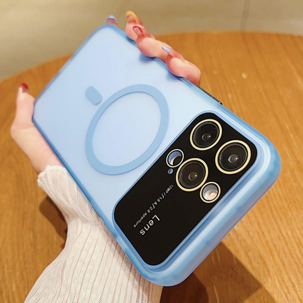 Couverture de charge mate iPhone 15 Pro Max magnétique bleu - 7
