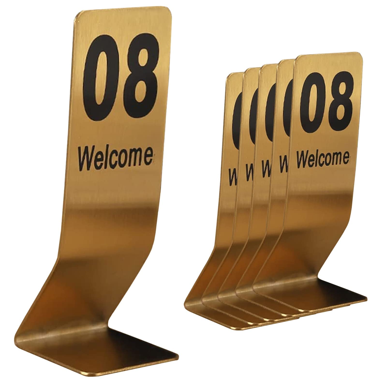 SaryEdge 1-10/20 Stainless Steel Table Signs, Metal Number Tags For Weddings, Stackable Table Number Cards, Easy Seating Arrangements, Place Cards, Long Usage,Gold-1??10è?