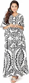 MODI FACTORY Jaipur Export Quality,Women's Cotton Kaftan Plus Size Maxi Caftan Gown Handmade Jaipur Block Print Sleepwear ...