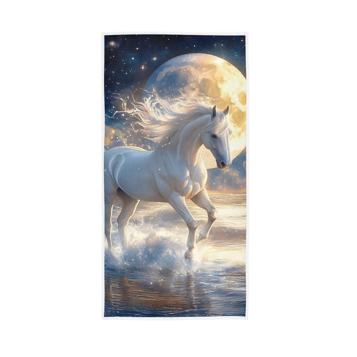 HUYGD Horse Running on Sea Hand Towel Soft Washcloths Soft Towels 15 x 30 Inch