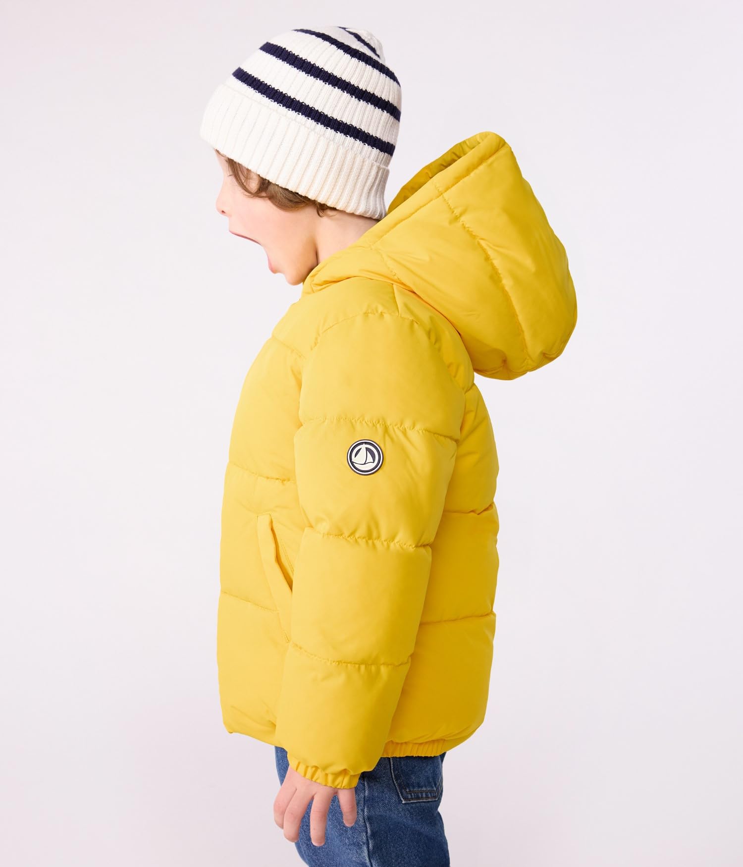 Petit Bateau Piumino Per Bambini Tinta Unita, Giallo, 12 Anni