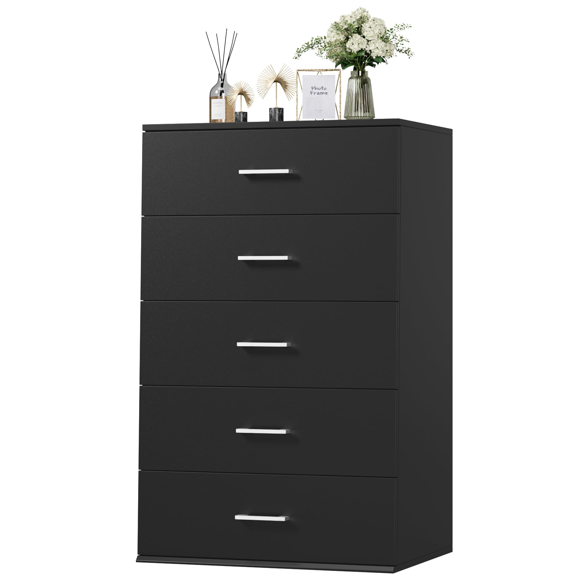 Amazon.com: TTVIEW 5 Drawer Dresser Chest, Tall Dresser Storage Tower ...