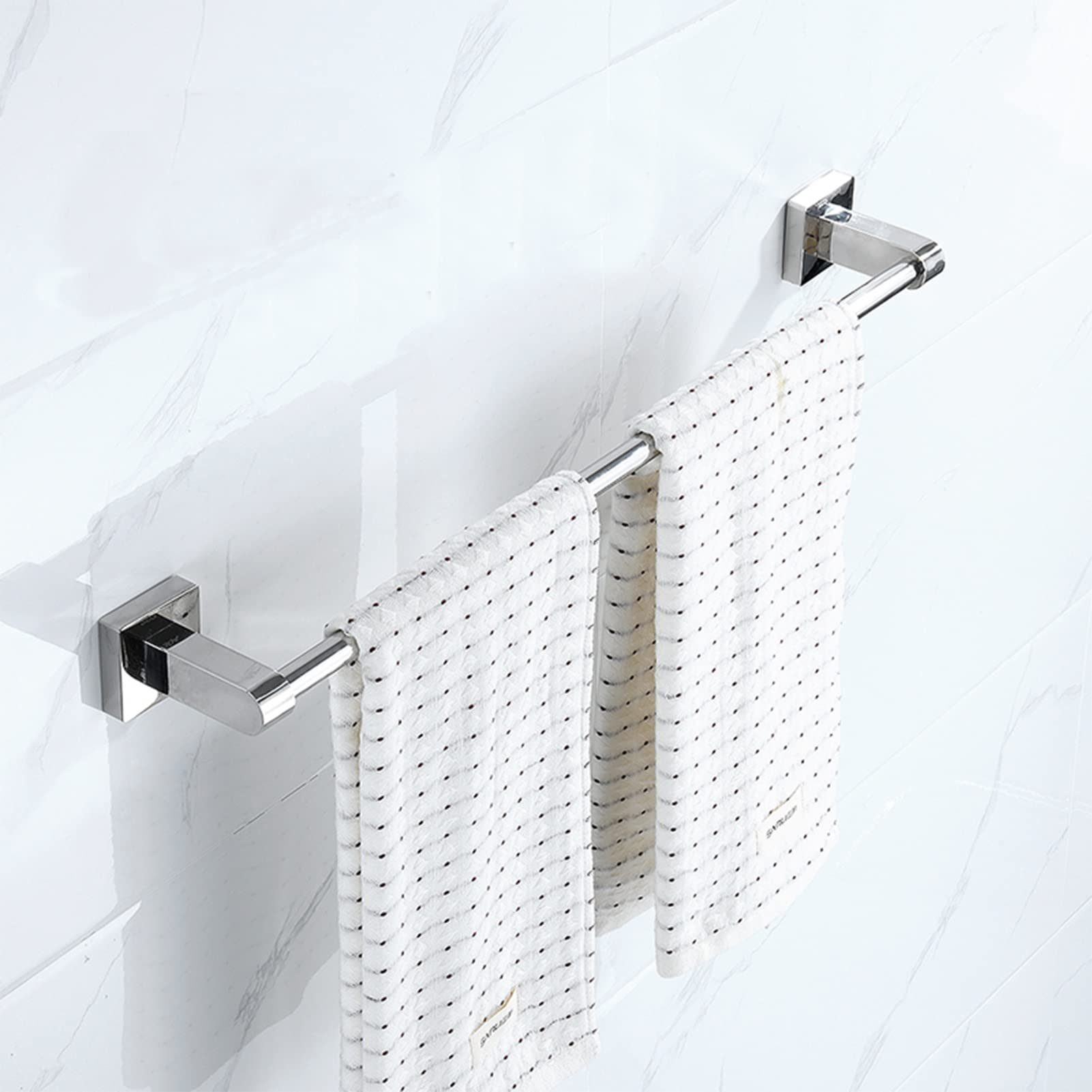 Aluminiumhandtuchregal Klappbares Badezimmer Handtuchhalter Einmalige Duschtuchstangenschiene Edelstahl Handtuchhalter Wand Handtuchsregal Schrauben Montage Quadratische Handtuchstange 40 cm - 100 cm