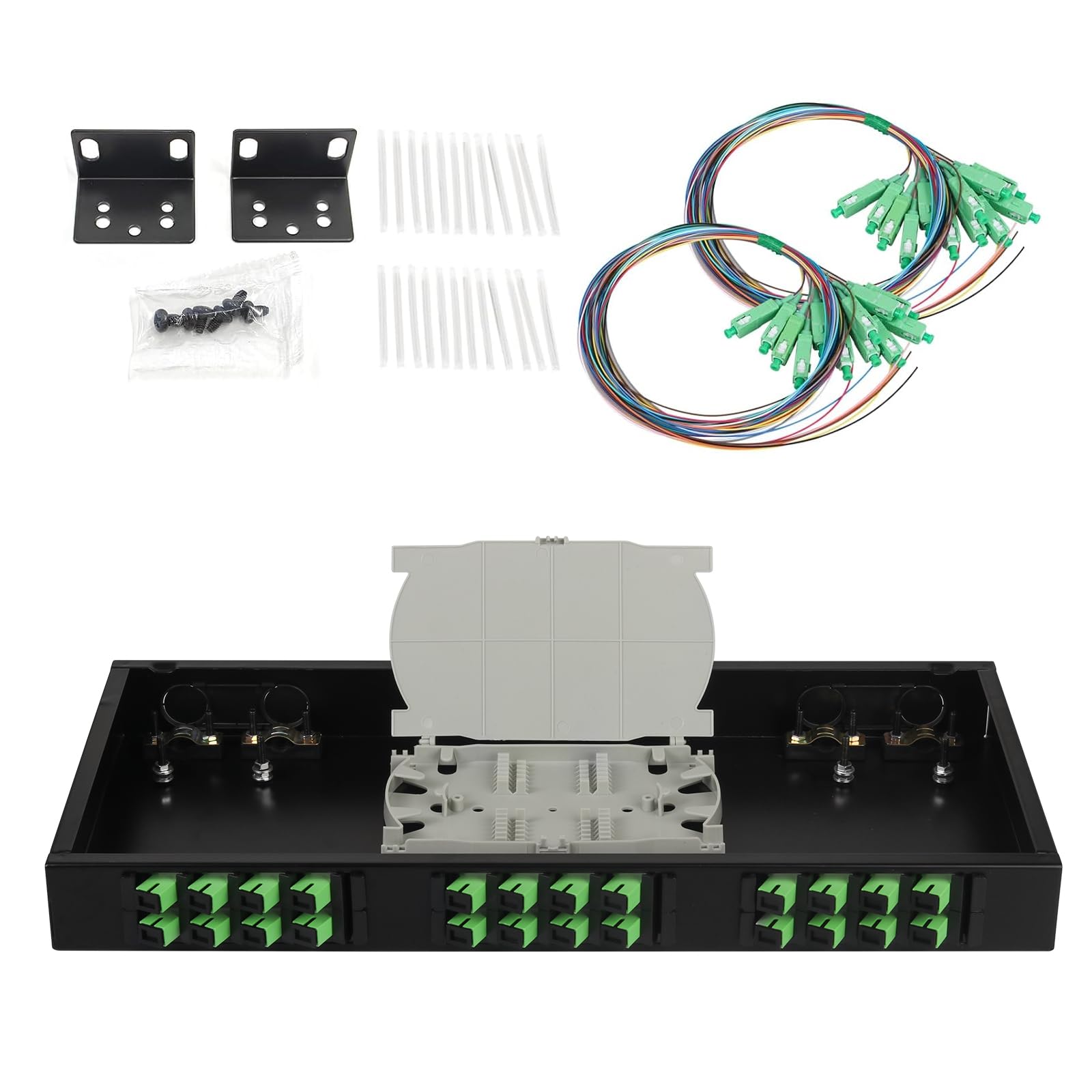 SC-APC 24 Simplex Boîtier de montage en rack 24 ports avec plateau
