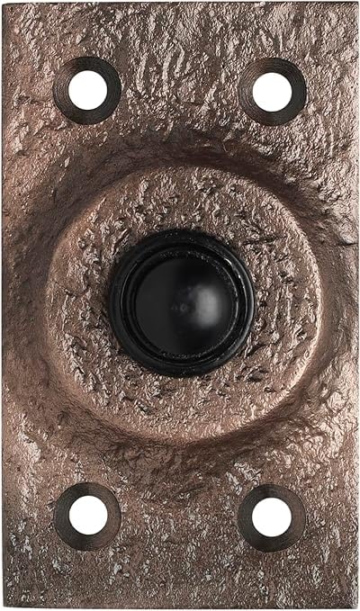 Skandh Iron Doorbell Chime Push Button Antique Copper Vintage Decorative Door Bell with Easy Installation 3" X 1.07" Inch