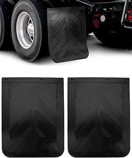 QWORK Semi Truck Tractor Trailer Mud Flaps, 2 Pack Heavy Duty Rubber Splash Guards Pro Mud Flaps Fenders, Universal Car Or Truck from Mud, 30" x 23.5", 1/4" Thick, Pair Black Mud Flaps