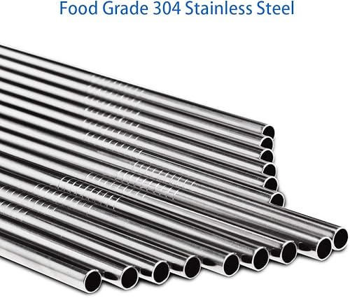 Vista 3 de Tomorotec Paquete de 30 popotes reutilizables, pajitas de acero inoxidable, pajitas de metal a granel para batidos, vasos de cóctel, batidos, juego