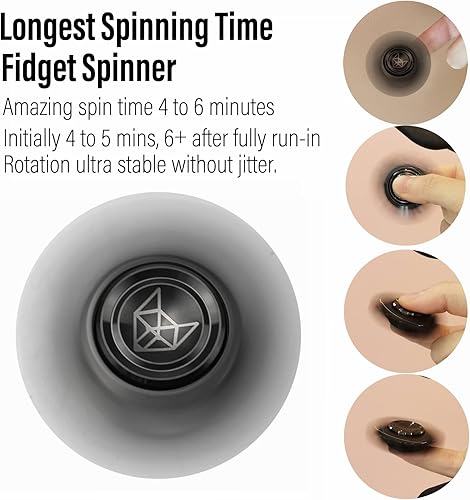 Miniatura 4 de FREELOVE 2nd Fox Tri Metal Fidget Spinner Juguetes para adultos, todos los giroscopios de mano de acero inoxidable de 1.6 pulgadas, rodamientos