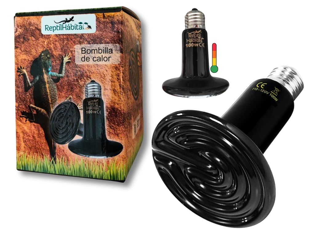 ReptilHábitat Bombilla de calor pollitos reptiles cerámica 50w 75w 100w 150w infrarrojo terrario (50w)