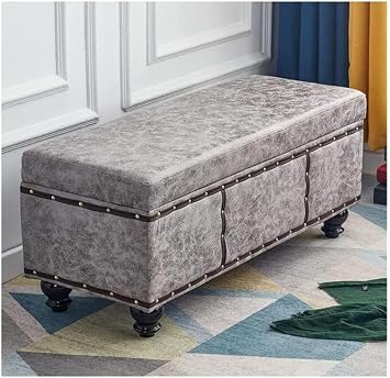 Storage Bench with Storage Bench Seat Padded Seat Entryway Bench Stool Footstool Step Stool for Living Room Bedroom Travel Fishing Camping Office Garden Storage