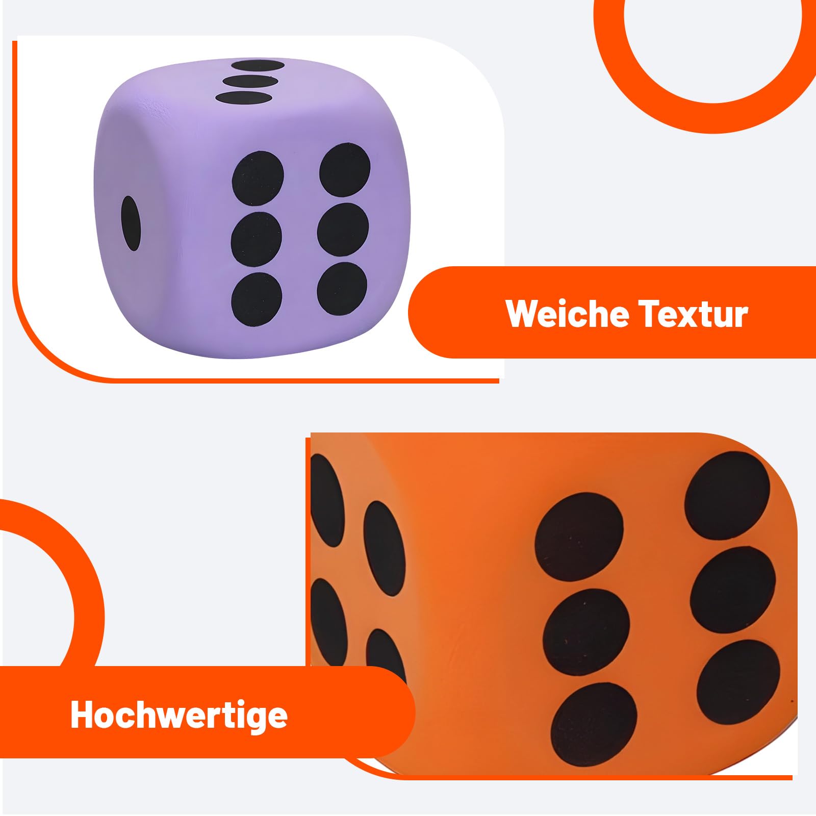 3 cubi da 6 cm con bordi arrotondati, cubetti di schiuma grandi, ideali per famiglie, scuole e asili, perfetti per giochi educativi e feste