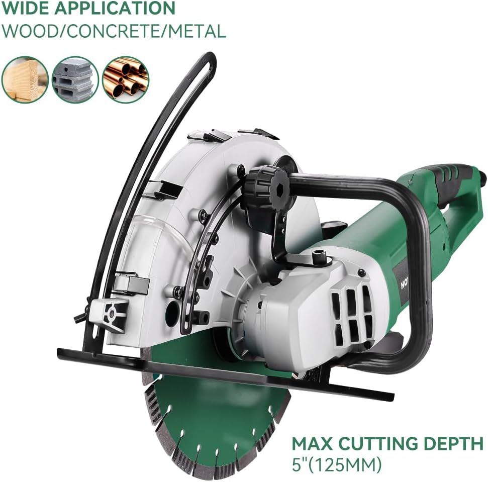 Hoteche 14-Inch Electirc Concrete Saw - 2600W Multifunctional Cut-off Saw with Diamond Cutting Blade for Masonry, Mentalworking and Woodworking Hoteche 14-Inch Electirc Concrete Saw - 2600W Multifunctional Cut-off Saw with Diamond Cutting Blade for Masonry, Mentalworking and Woodworking