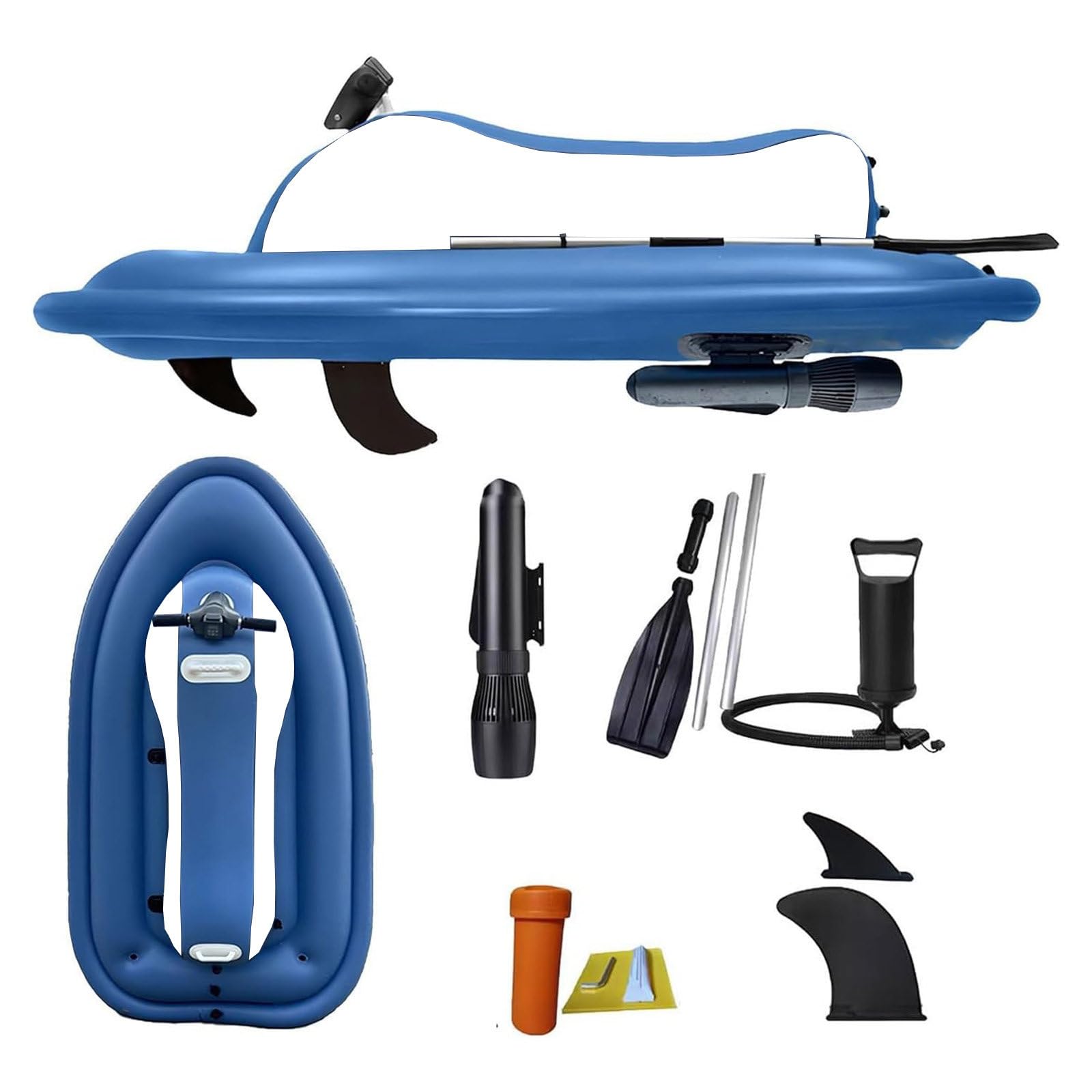 AETEREOS Inflatable Jet Boat,Inflatable Jet Ski with 500W Scooter and Paddle, 10000mAh Battery, Remote Control,150kg Load Capacity,Electric Motor Boat,Sea Diving Swimming Equipment 10000mAh