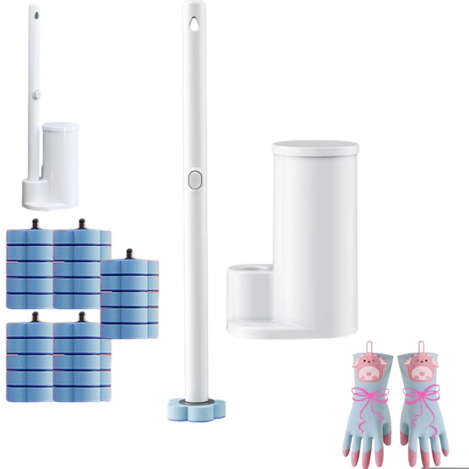 VZGQHMTR Revolutionary Toilet Scrubber Kit – Effortless 360° Cleaning with Hygienic Disposable Pads,Includes a pair of exquisite gloves