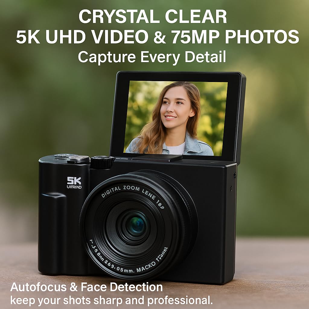 Amazon.com : 4K/5K Digital Camera – 75MP Vlogging Camera for
