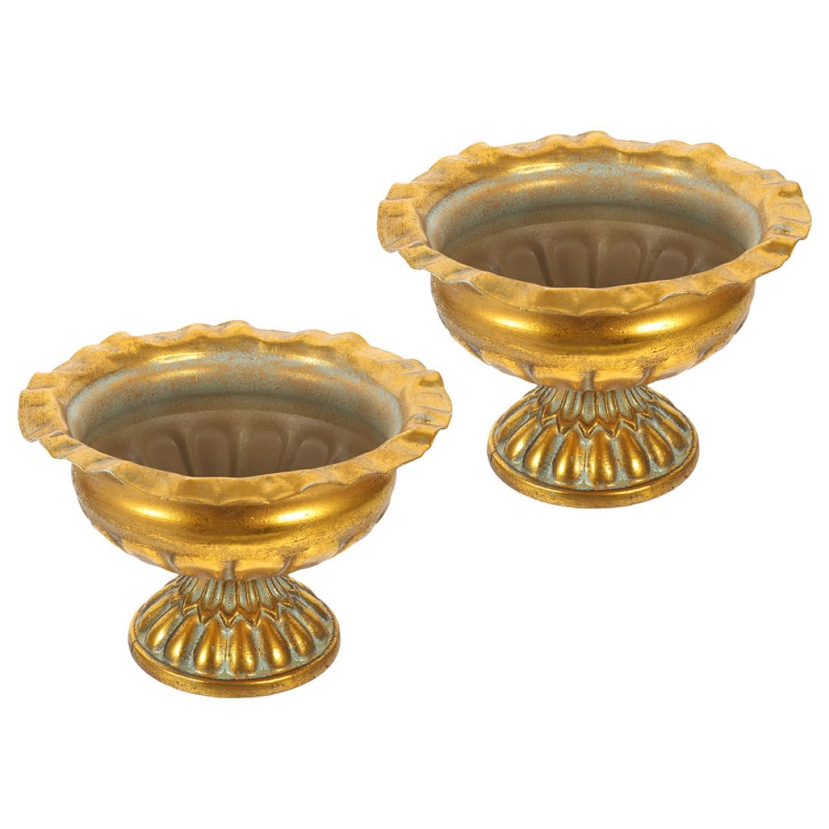 BESPORTBLE Vaso Centrotavola Vintage in Ferro Color Oro per Fiori Artificiali e Bouquet di Schiuma, Elegante Decorazione per Matrimonio, Confezione da 2 Pezzi Facile da Usare