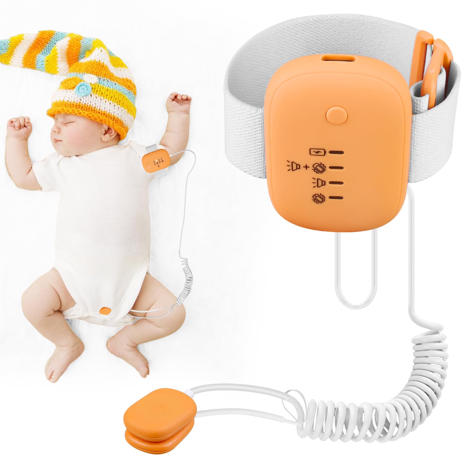 Allarme wireless per bambini e bambine, allarme wireless per bagnarsi sul letto, con 3 modalità di lavoro, ricaricabile USB, allarme wireless per urina Pee per bambini per superare l'enurinamento del