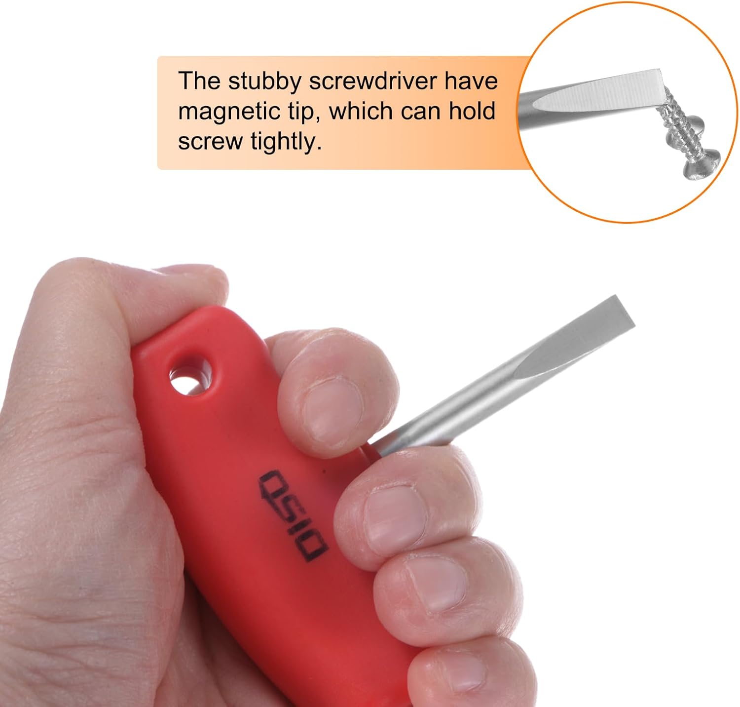 HARFINGTON 2pcs SL6 T-Handle Tip Slotted Screwdriver Magnetic Flat Head Screwdrivers CR-V Pocket Screwdriver for DIY Repairing, Red