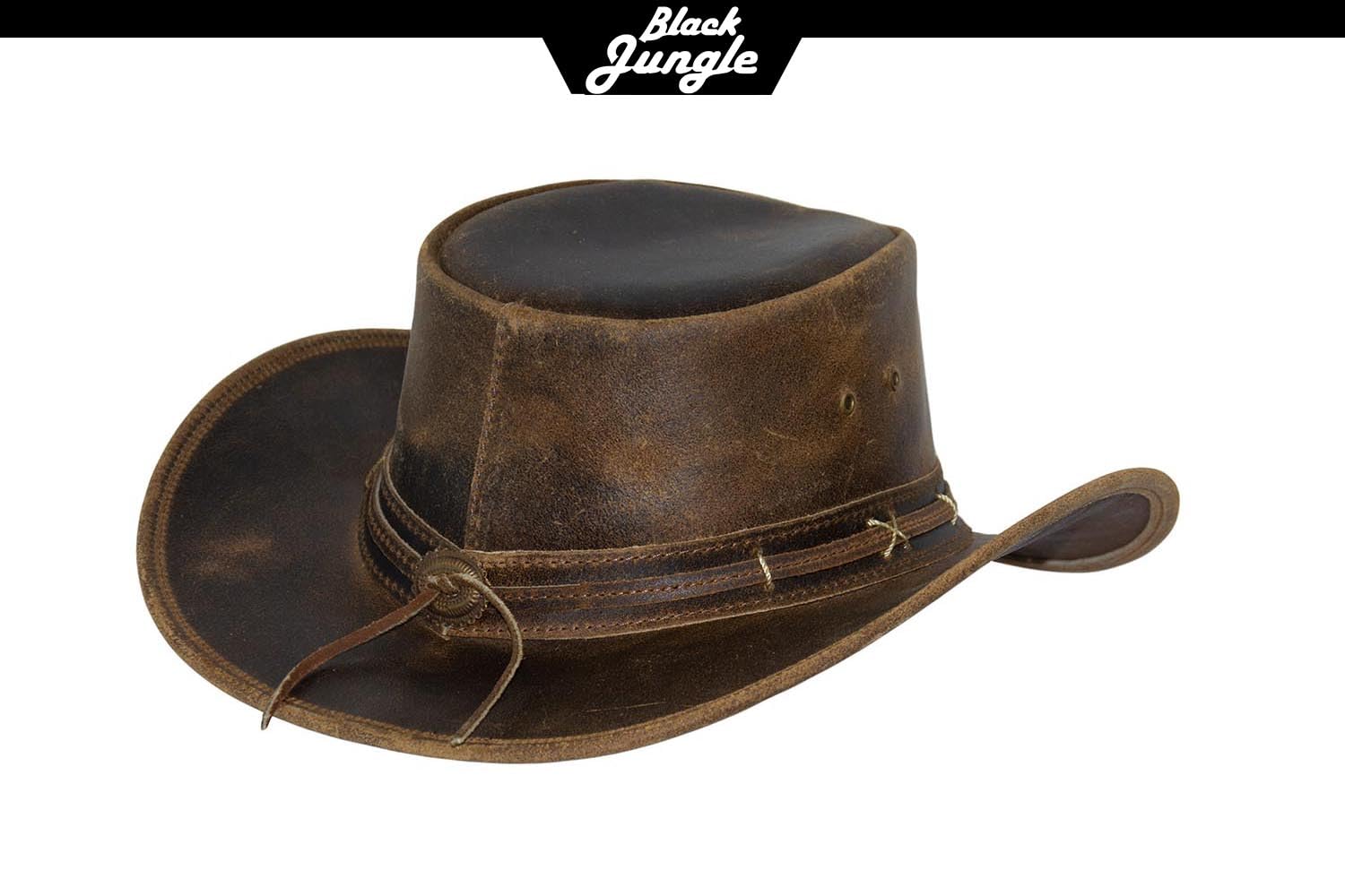 Black Jungle Roswell - Sombrero de piel para hombre, marrón, XL
