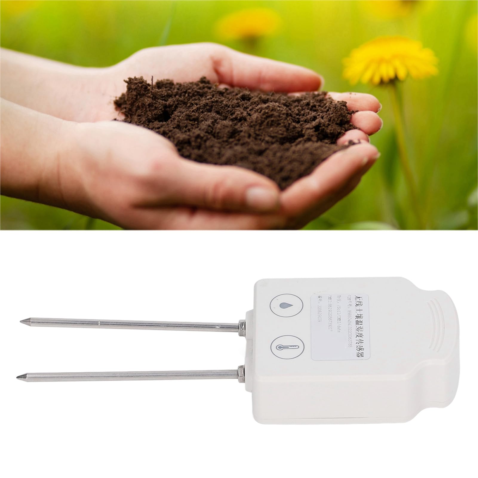 Temperatura Inalámbrica Detector de Humedad Transmisor del Sensor de Humedad del Suelo con Sonda de 10 Cm