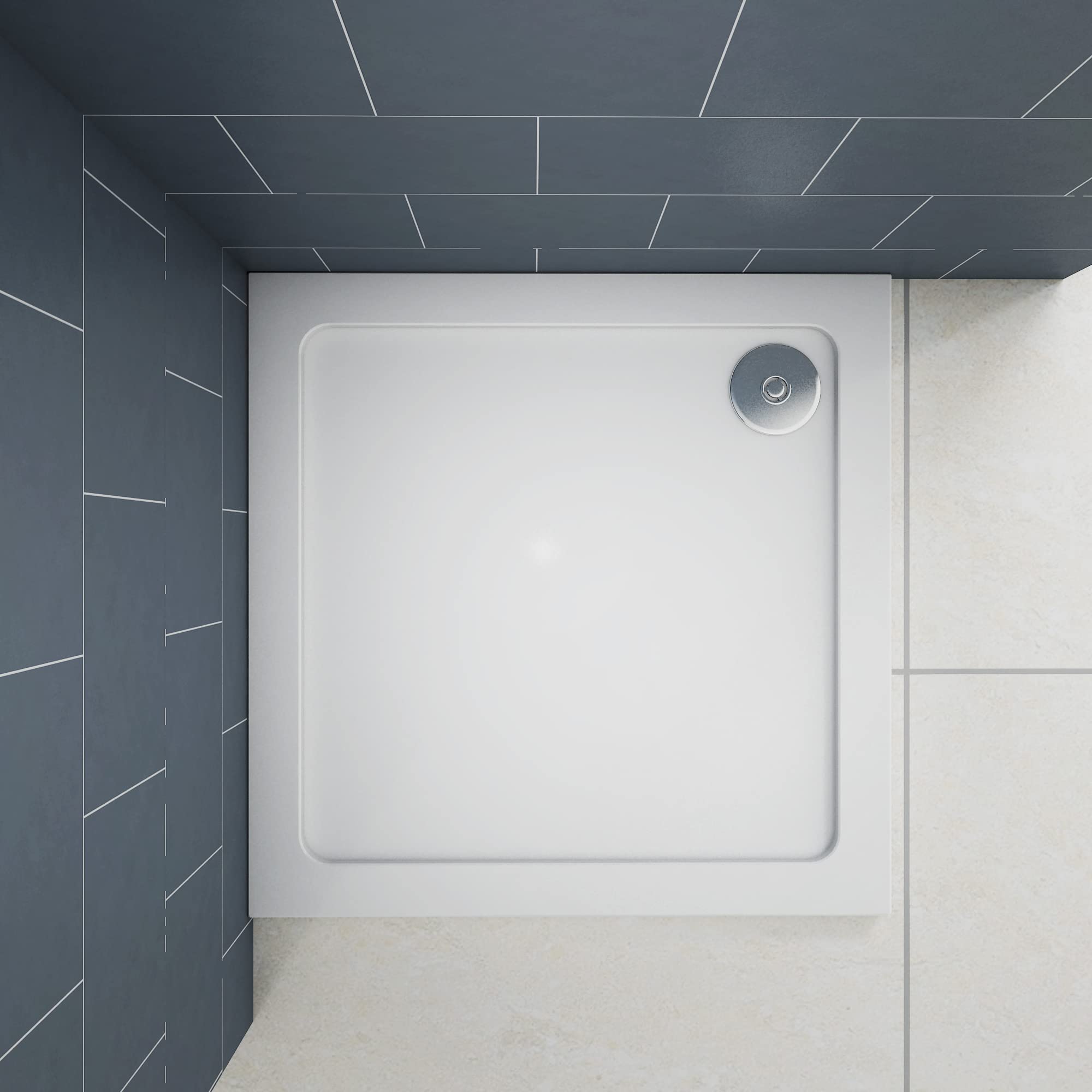 Ducha Casa 70x70cm Plato de ducha rectangular antideslizante y antibacteriana, las piezas desagüe incluido