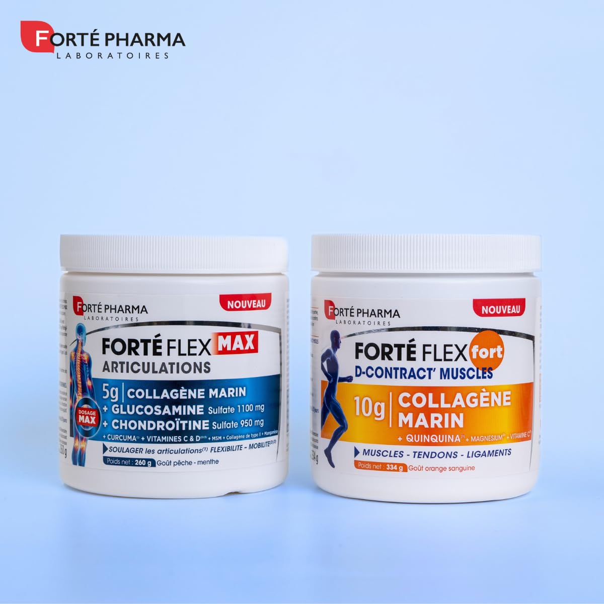 Forté Pharma - Forté Flex Max Articulations - Flexibilité, Mobilité - Collagène type I et II - Curcuma, MSM, Glucosamine - 1 cuill./jour, 20 jours