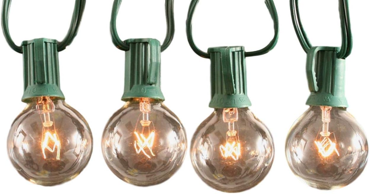 Sival Clear Globe String Lights Set of 25 G40 Bulbs