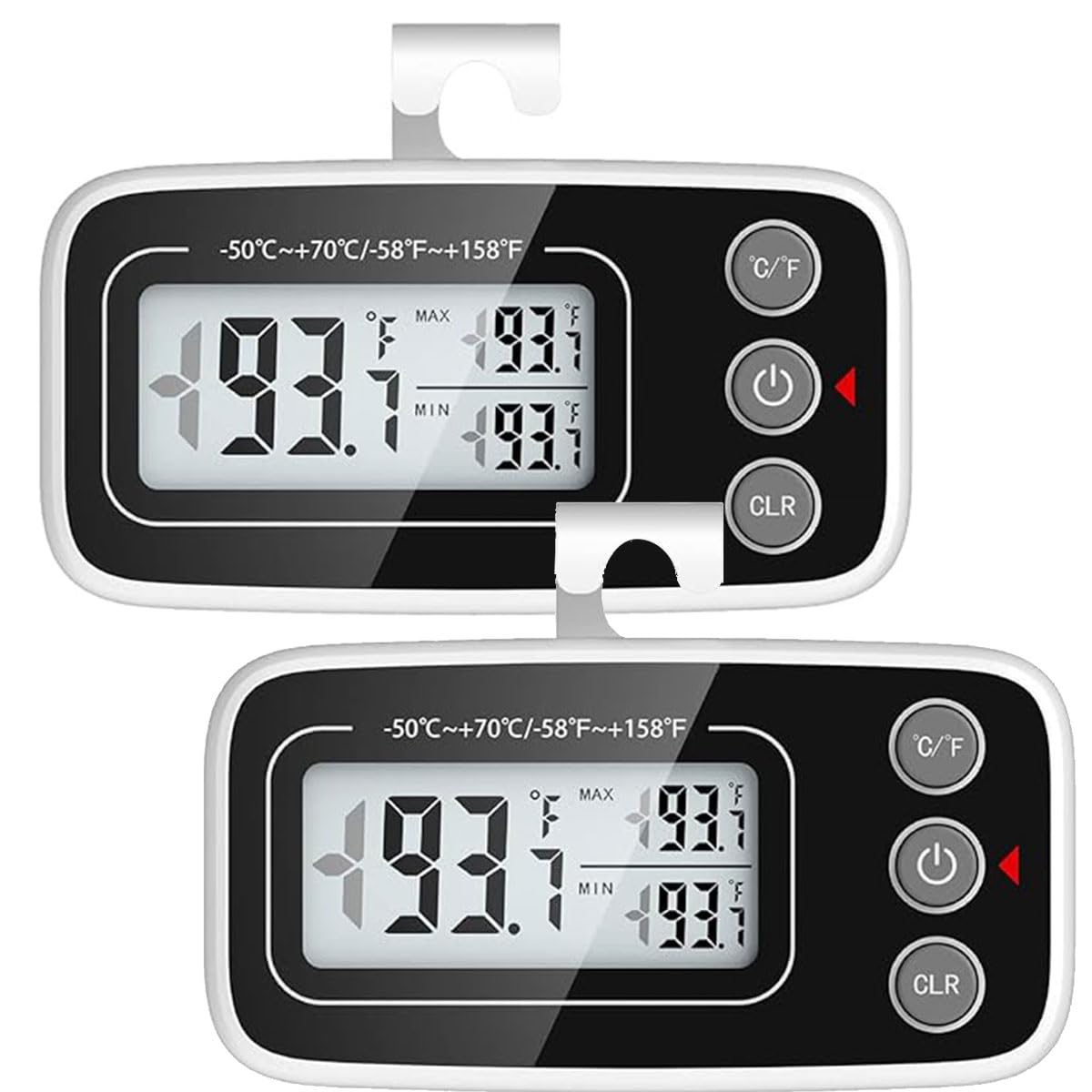 2Pack Household freezer refrigerator temperature detector, liquid crystal display indoor thermometer, freezer medicine vaccine kitchen sample hanging temperature display