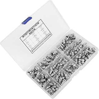 Bico de graxa Zerk, kit sortido de encaixe de mamilo de graxa forte e firme para mamilos de aço de rosca transparente para mamilo de aço carbono Zerk para automóveis
