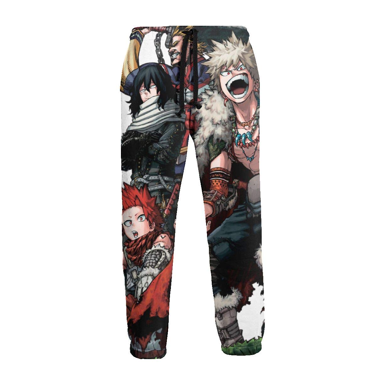 Basic Fit Men's My Hero Academia 3D Printed Sweatpants Drawcord Elastic Waistband Training