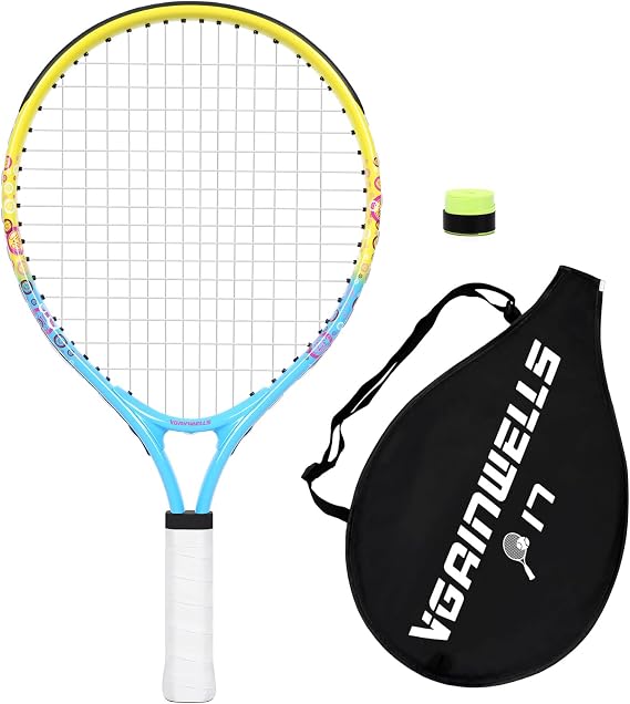 17-23 Kids Tennis Racket for Aged 2-9, Lightweight and Durable, Including 1 Toddler Tennis Racket and 1 Replacement Grip Tapes