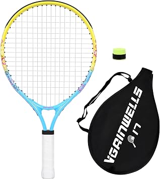 17-23 Kids Tennis Racket for Aged 2-9, Lightweight and Durable, Including 1 Toddler Tennis Racket and 1 Replacement Grip Tapes