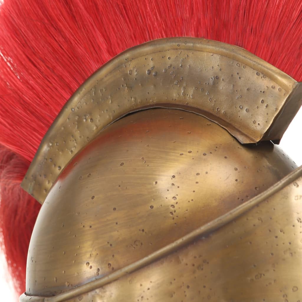 vidaXL Elmo da Cavaliere Medievale Greco LARP Armatura per Guerriero Corazza Protezione Testa Riproduzione Medievale in Acciaio Ottone