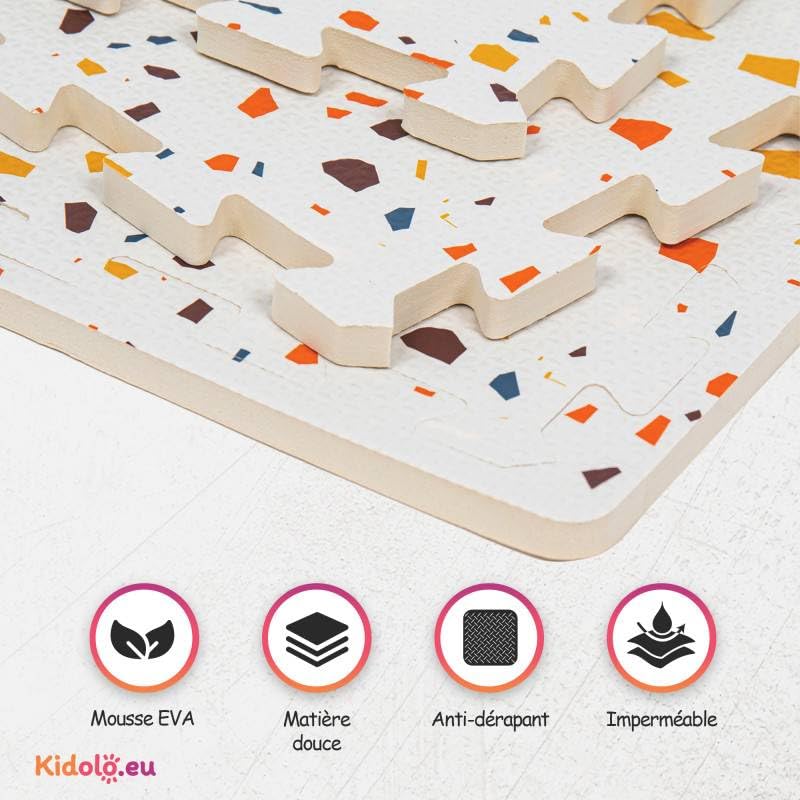 Tapis De Jeu Enfant Terrazzo Orange
