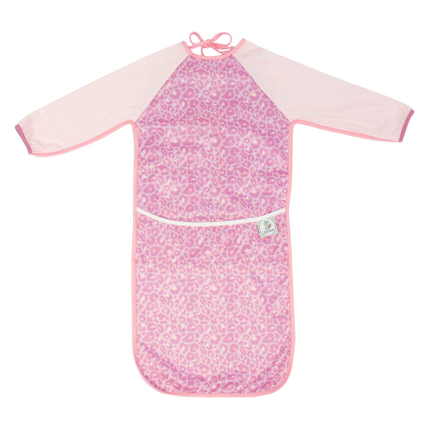 cozy racoon Lätzchen mit Ärmeln für Mädchen im Rosa Leo Design I 12 bis 48 Monate I Pflegeleichte Ärmellätzchen zum Essen und Basteln perfekt geeignet I Größenverstellbar, Abwaschbar und Wasserdicht