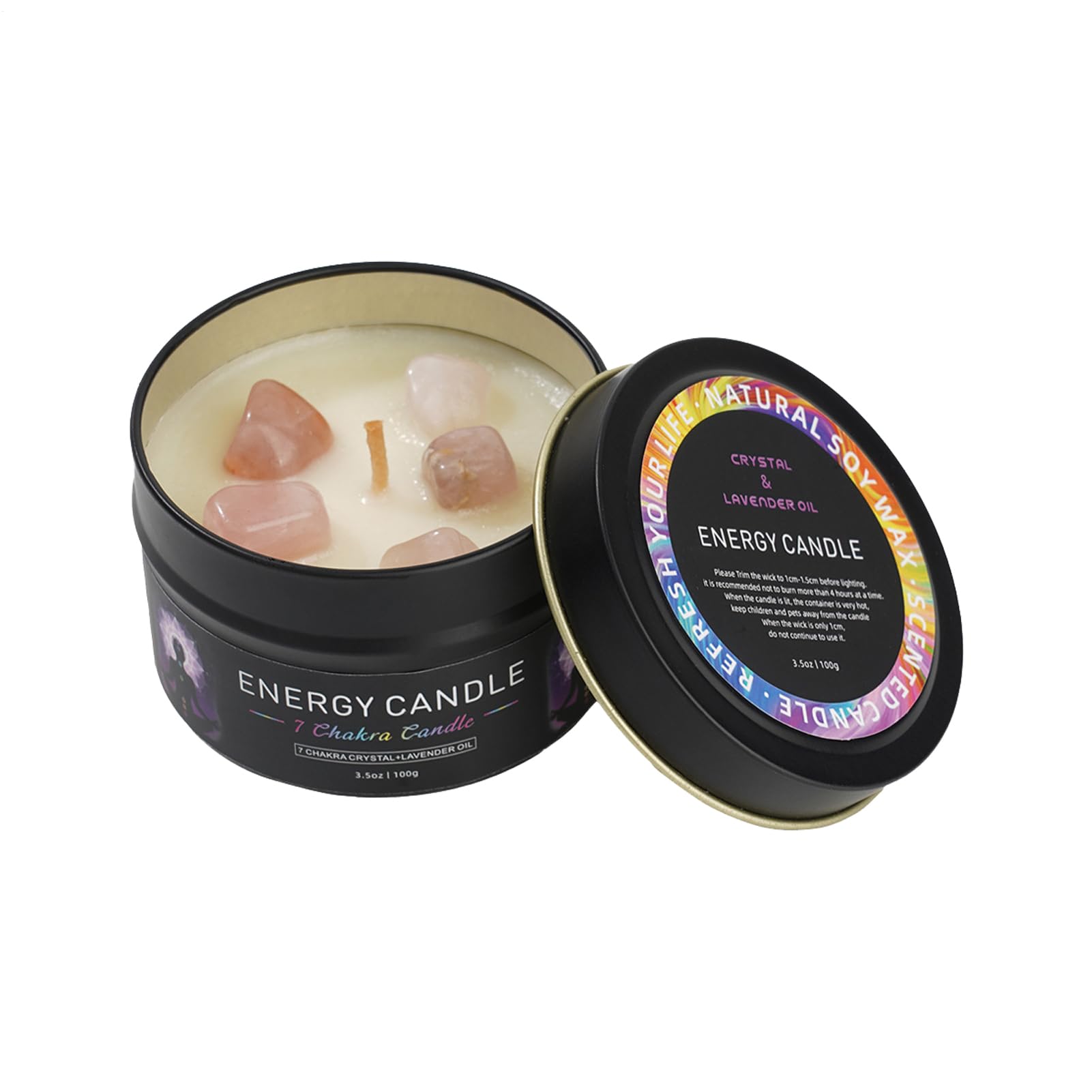 Energy Cleansing Candle - 200g Natural Wax Jar, Calm Aroma Light, Fragrance | Peace Balance Manifestation Scent Candle For Bedroom Yoga Room Focus Space Relax Area