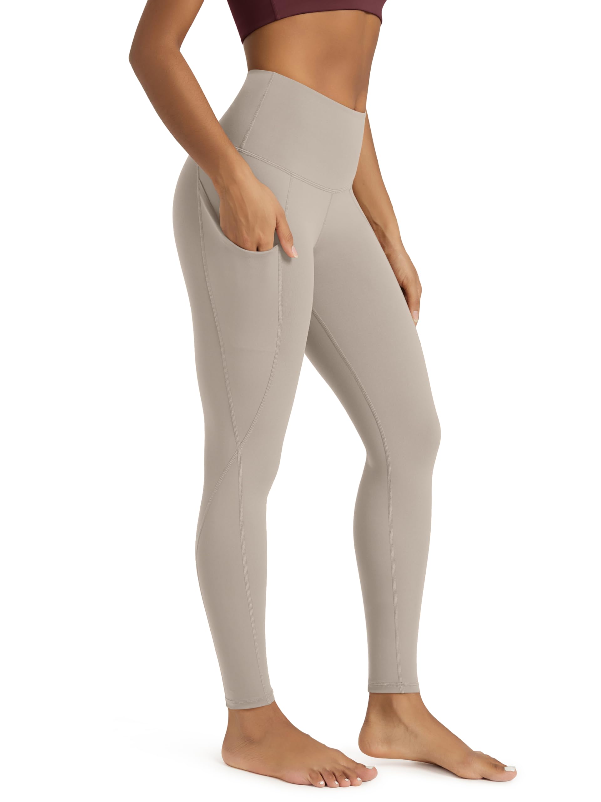 ODODOS Women's High Waisted Yoga Leggings with Pockets, Tummy Control Non See Through Workout Athletic Running Yoga Pants