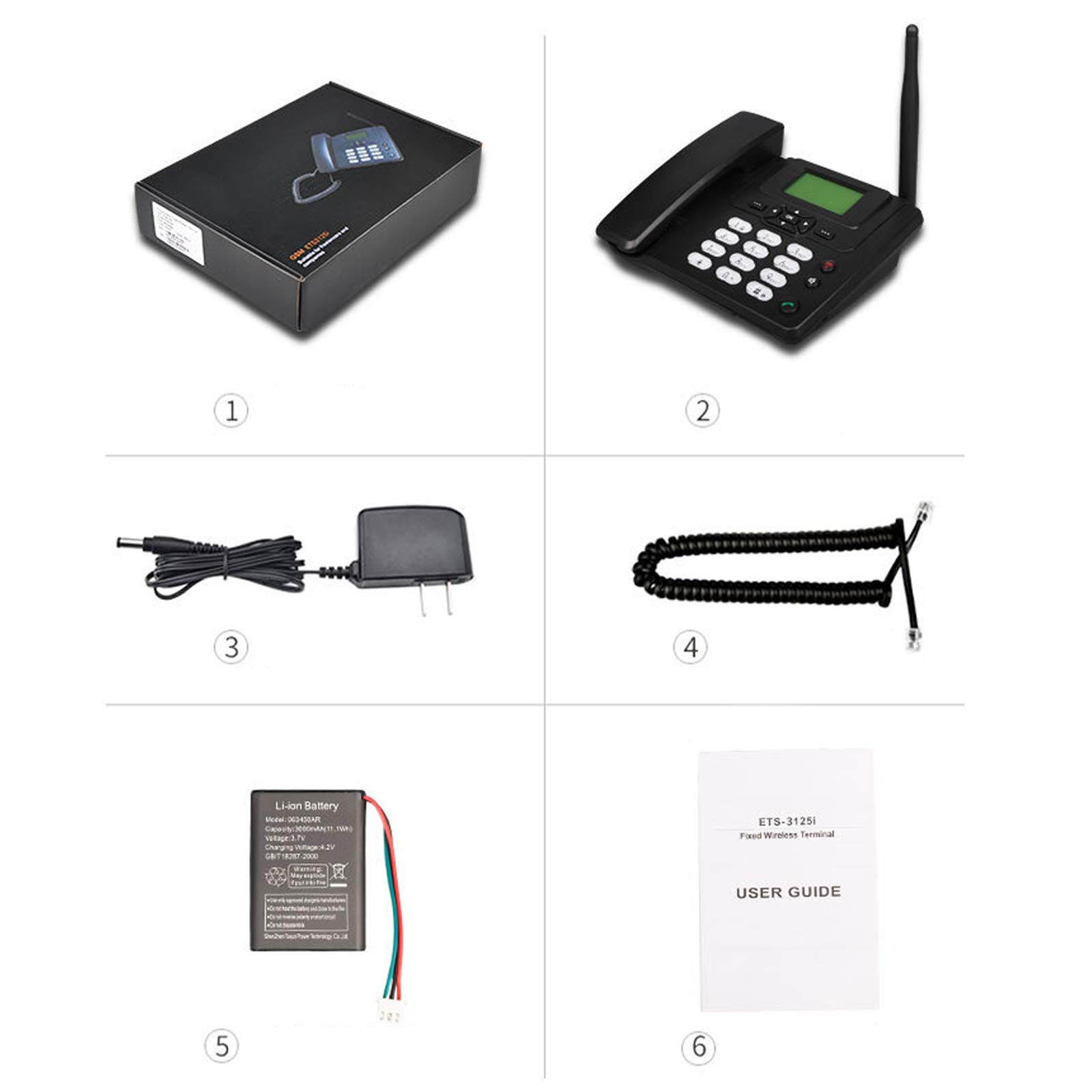 IBOWZ Telefono Fisso Telefono da Tavolo Wireless,Telefono da Tavolo con Slot per Scheda SIM,Telefono di Casa gsm in Nero,ID Chiamante,Ricomposizione,Funzioni Vivavoce,per casa,Ufficio,Hotel,Telefo
