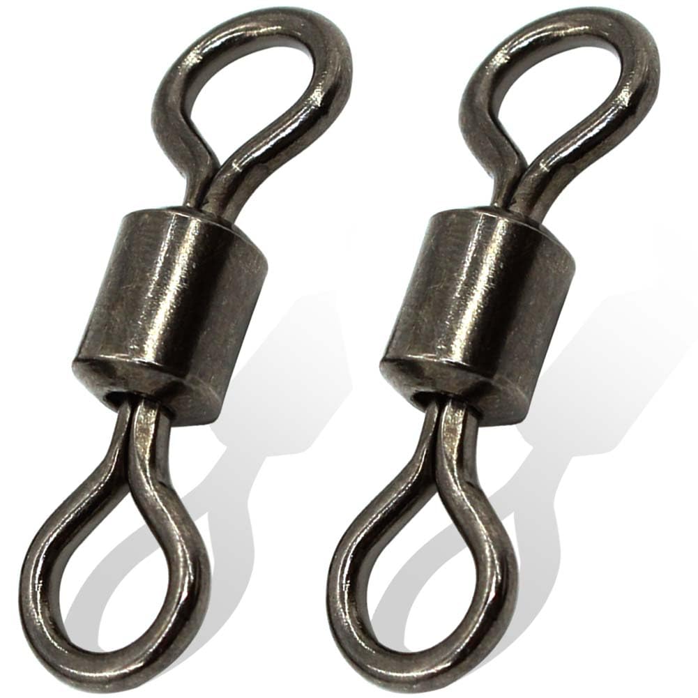 Fishing Barrel Swivel - 60/120pcs Rolling Swivels Stainless Steel Black Nickle Barrel Swivel Fishing Line Connector Fishing Tackle for Saltwater Freshwater Fishing 29 lbs - 335 lbs
